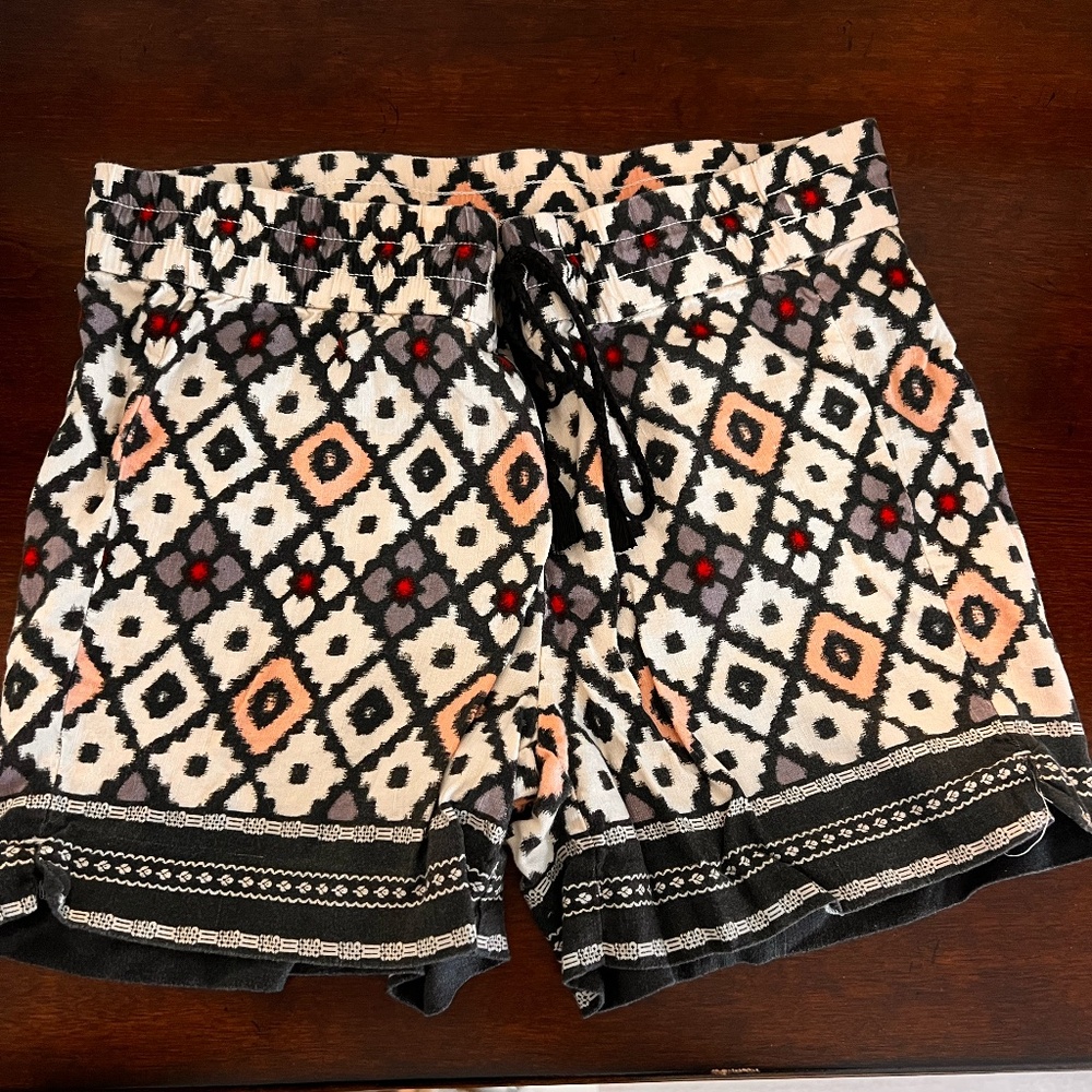 Loft Linen Ikat Print Shorts
